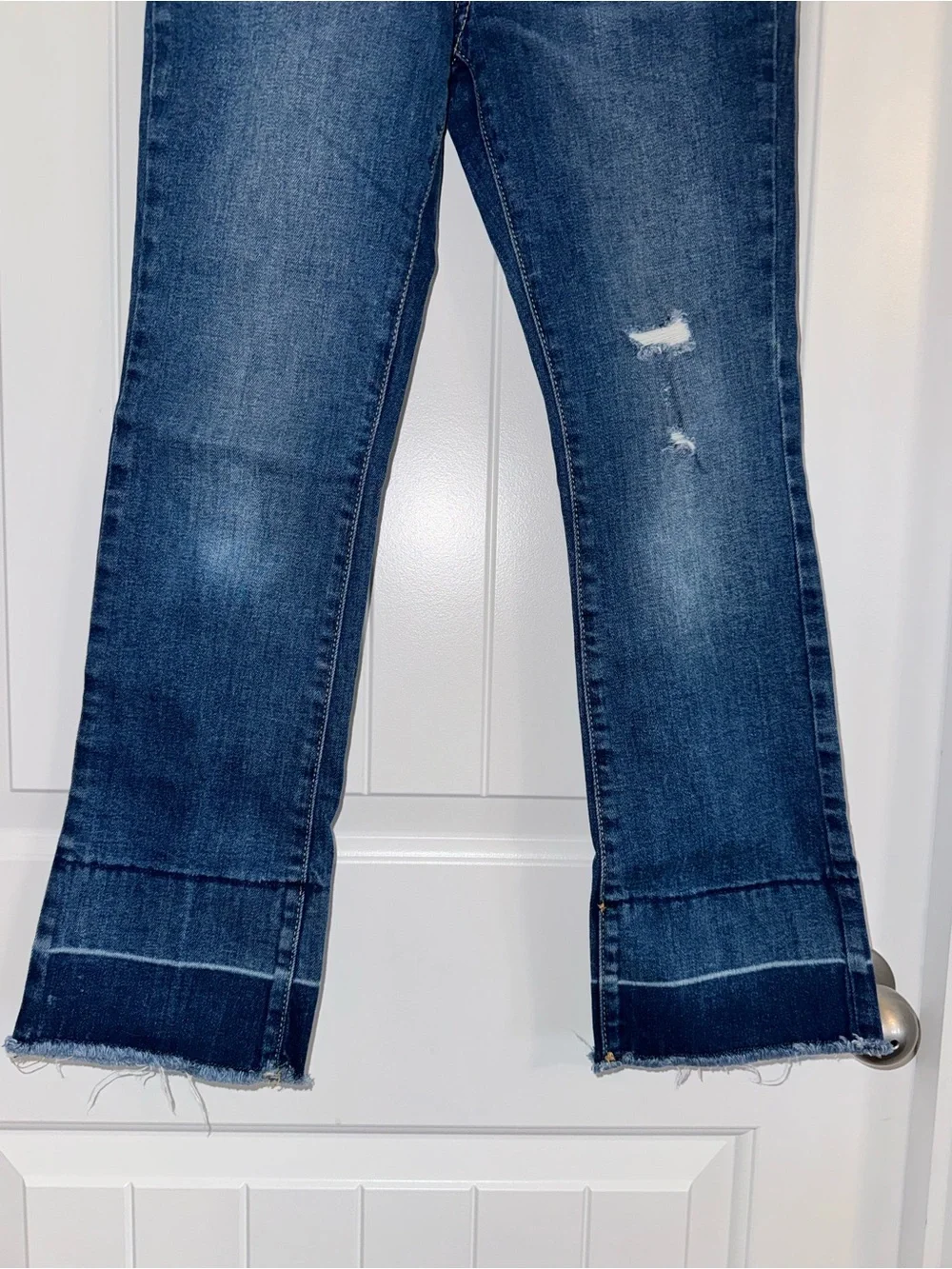 Old Navy Girls Size 8 Bootcut Jeans Distressed Raw Hem